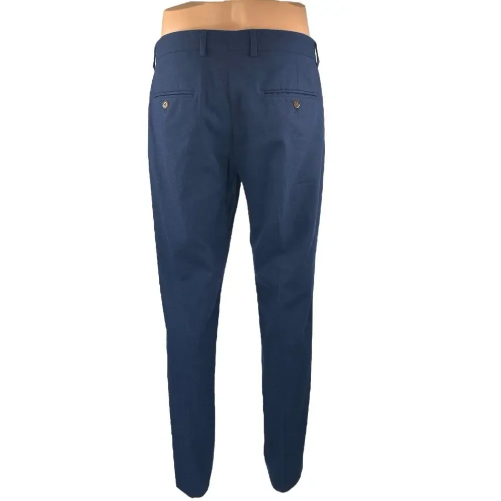J.Crew Thompson Men's Blue Wool Straight Leg Slim Fit Trousers Dress Pants Sz 32